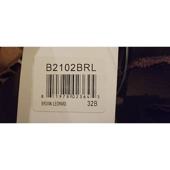 Hers By Herman Womens Brown Leopard Normal Strap Padded Demi Bra Size 32 B - Picture 6 of 8